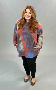 17 HD-Z {Choose Happiness} Red Tie Dye Hoodie CURVY BRAND EXTENDED PLUS SIZE 3X 4X 5X 6X