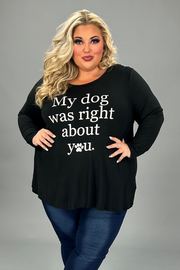 27 GT-C {Dog's Right} Black  "My Dog Was Right" Graphic Tee SALE!!!CURVY BRAND EXTENDED PLUS SIZE 3X 4X 5X 6X