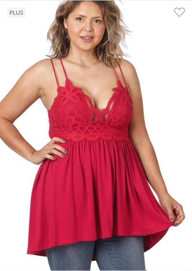 55 SV-A {Breaking The Rules} RED SALE!!!Spaghetti Strap Top PLUS SIZE 1X 2X 3X
