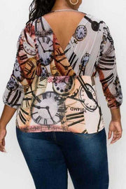 31 PQ-P {Whimsical Love} Multi-Color Babydoll Top PLUS SIZE XL 2X 3X