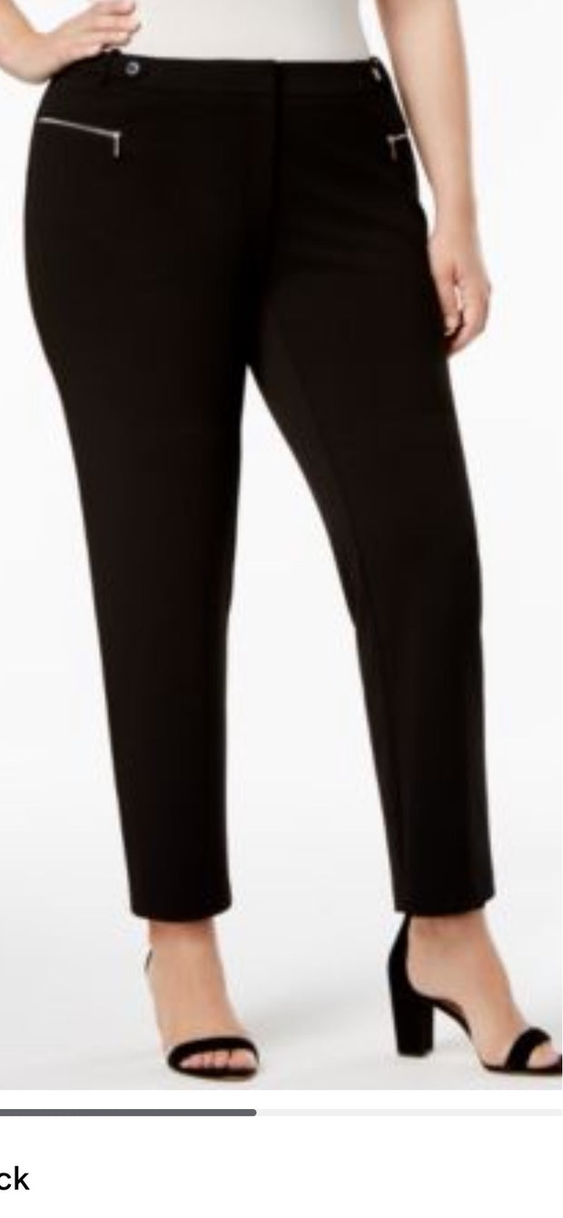BT-G M-109  {Calvin Klein} Black Zip Pocket Pants Retail $99.50  PLUS SIZE 22W