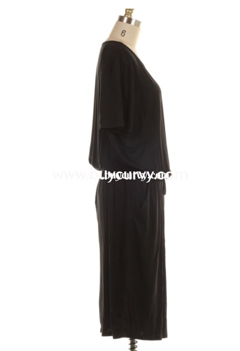 Ld {Define Yourself} Black Dress Elastic Band & Pockets Long