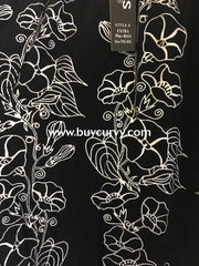 Leg/sls-Black & White Stencil Art Floral Leggings