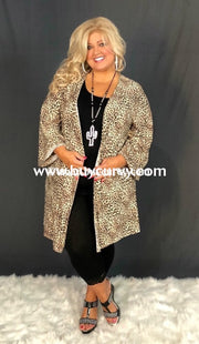 Ot-A Long Leopard Cardigan With Pockets Outerwear