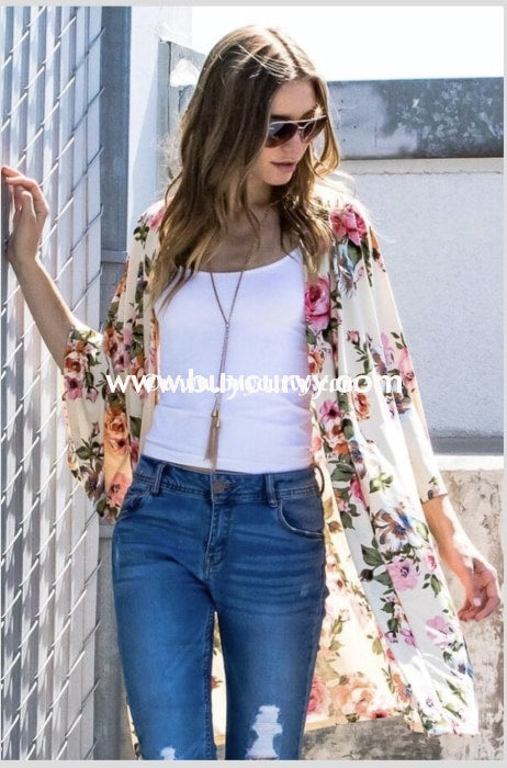 Ot-C On The Road Again Floral Cardigan With Bell Sleeves Outerwear