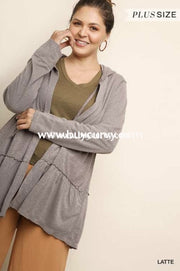 Ot-G {Think Of Me} Umgee Taupe Jacket With Hood Outerwear