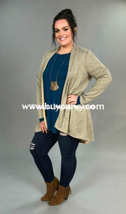 Ot-Q Moa Oatmeal Knit Cardigan With Long Sleeves Outerwear