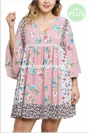Pq-L {Young & Beautiful} Umgee Pink Floral Dress Pq