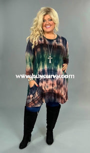 Pq-Z {Exotic Island} Multi-Color Tie-Dye Tunic With Pockets Pq
