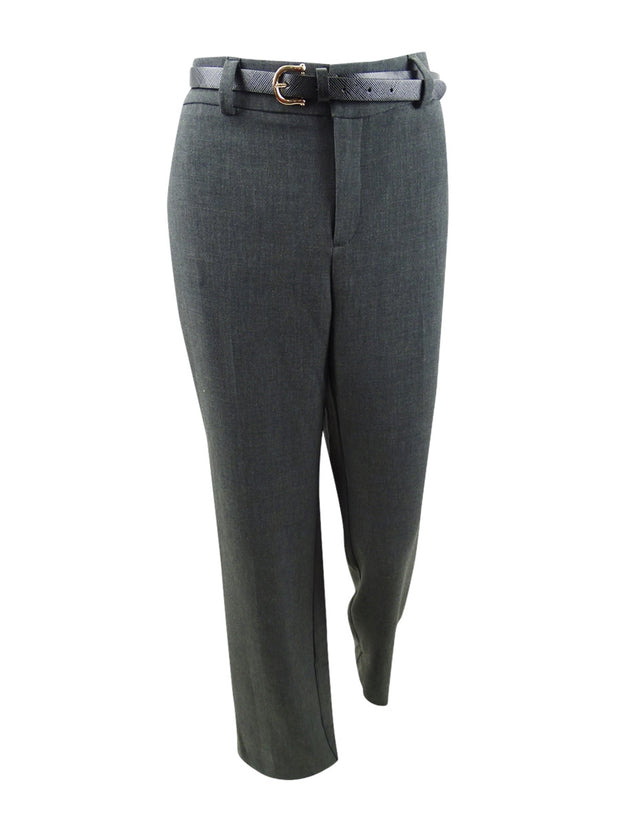 BT-R  M-109 {Charter Club} Charcoal Belted Trouser RETAIL $79.50 24W