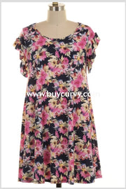 Pss-P In Your Name Pink/navy Floral Ruffle Sleeve Sale!! Pss