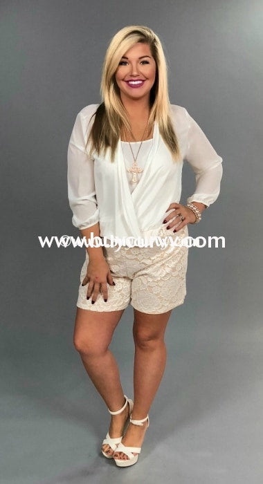 Rp-A Symphony Chiffon With Lace Bottom Romper