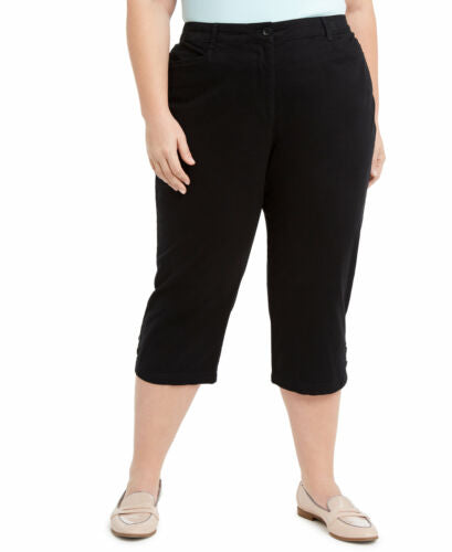 BT-O M-109 {Karen Scott} Black Capri Pants Retail $46.50 PLUS SIZE