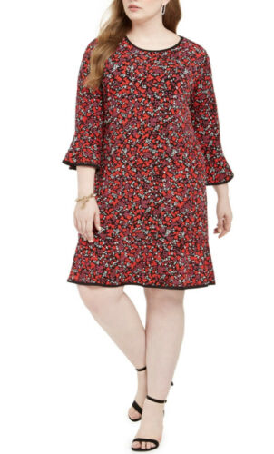PQ-A  M-109  {Michael Kors} Red Print Dress Retail $110.00 PLUS SIZE 2X
