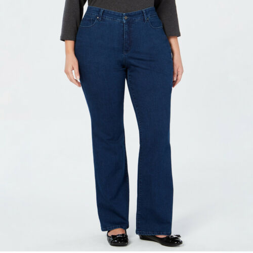 BT-H  M-109  {Charter Club} Blue Bootcut Jeans Retail $69.50 PLUS SIZE 24W