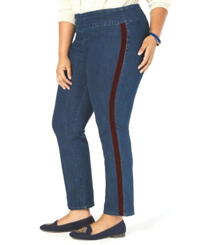 BT-I  M-109  [Charter Club} Blue Tummy Control Jeans Retail $74.50 EXTENDED PLUS SIZE 26W 28W