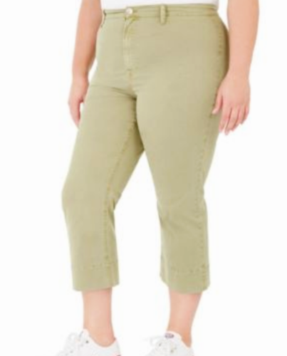 BT-X  M-109  {Celebrity Pink} Lt. Olive Cropped Pants Retail $54.00 PLUS SIZE 16W 18W