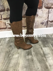 Shoes-Forever Tan Lace Up Boots 3.5 In. Heel Sale! Shoes