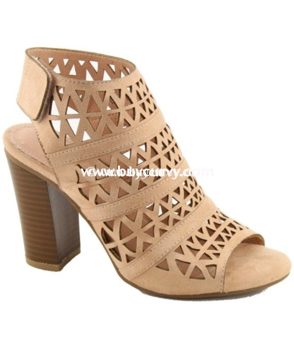 Shoes Nature Breeze Beige Suede Detailed Booties With Heel Sale! Shoes