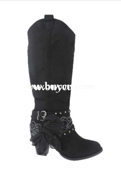 Shoes-Pierre Dumas Black Suede Boots With Heel Shoes