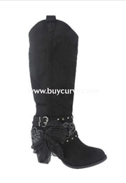 Shoes {Pierre Dumas} Black Suede Boots With Heel Shoes