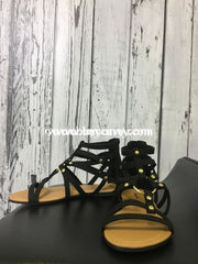 Shoes-Qupid Black With Gold Center Accent Sale! Shoes