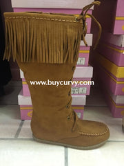 Shoes-Soda Lace-Up Fringe Boots Sale! Taupe / 5.5 Shoes