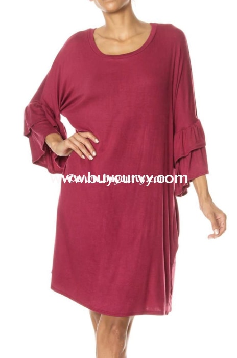 Sq-E {Shes Got The Look} Maroon With Ruffle Sleeves Sale!! Sq