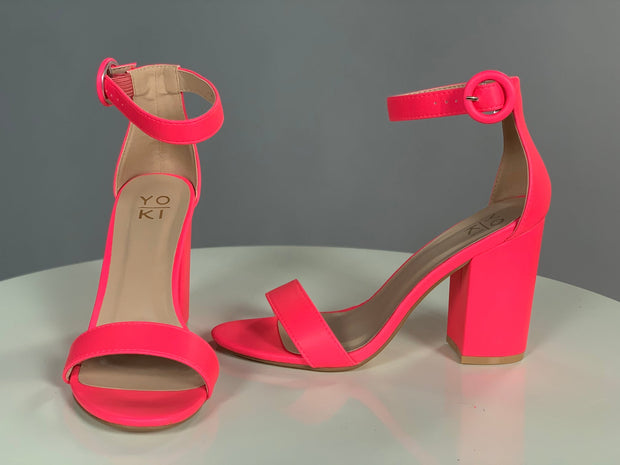 Shoes {Wild Days} Neon Pink Ankle Strap Heels